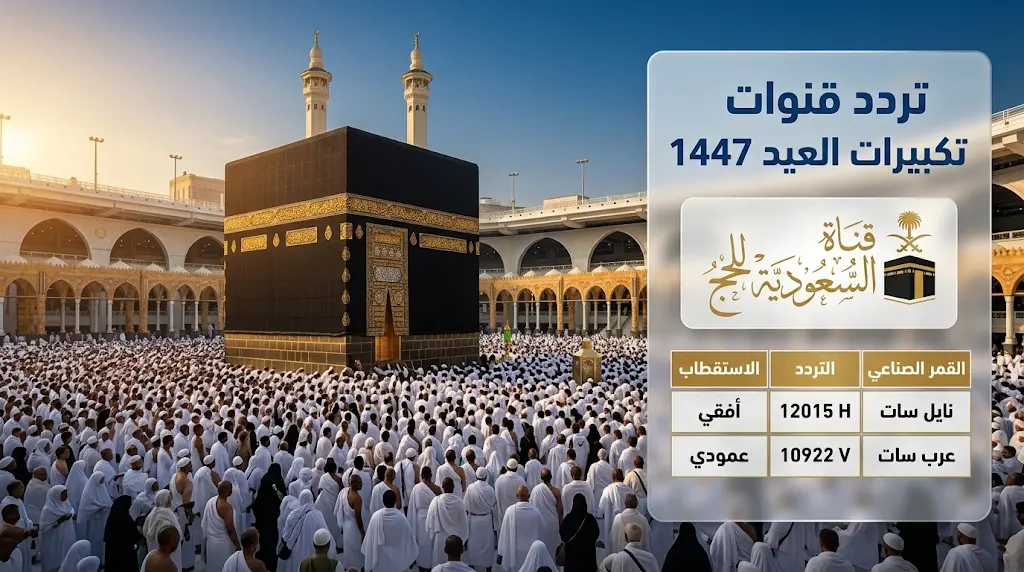 تردد القنوات الناقلة لتكبيرات عيد الأضحى 1447.. اضبطها الآن لمتابعة مناسك الحج 2026 مباشر