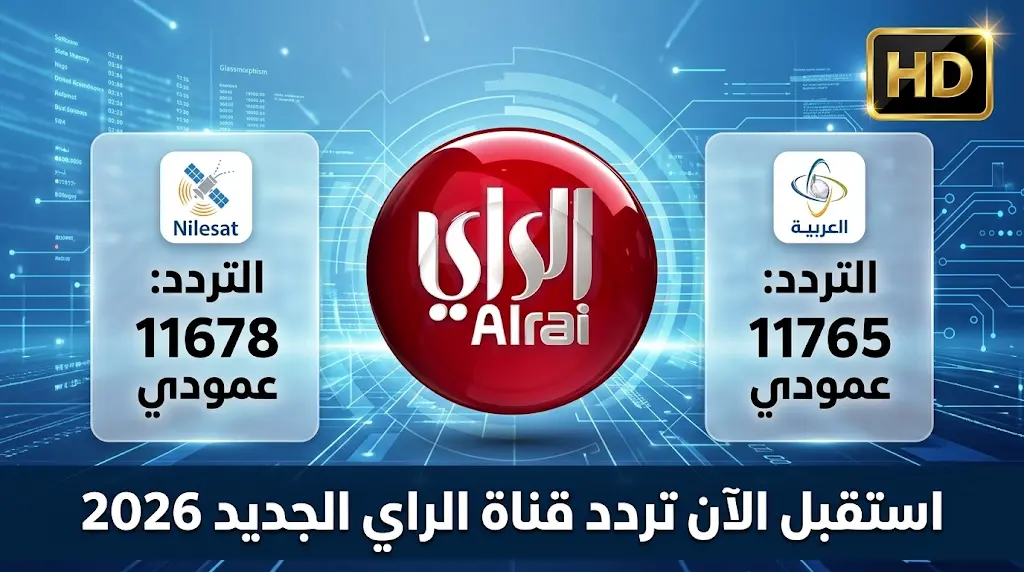 تردد قناة الراي الكويتية الجديد 2026 بجودة HD.. خطوات استقبال البث على نايل سات وعرب سات