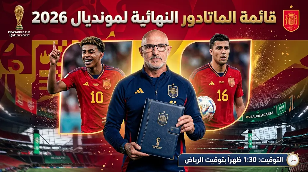 قائمة منتخب إسبانيا النهائية لكأس العالم 2026: لويس دي لا فوينتي يعلن الـ 26 لاعباً اليوم