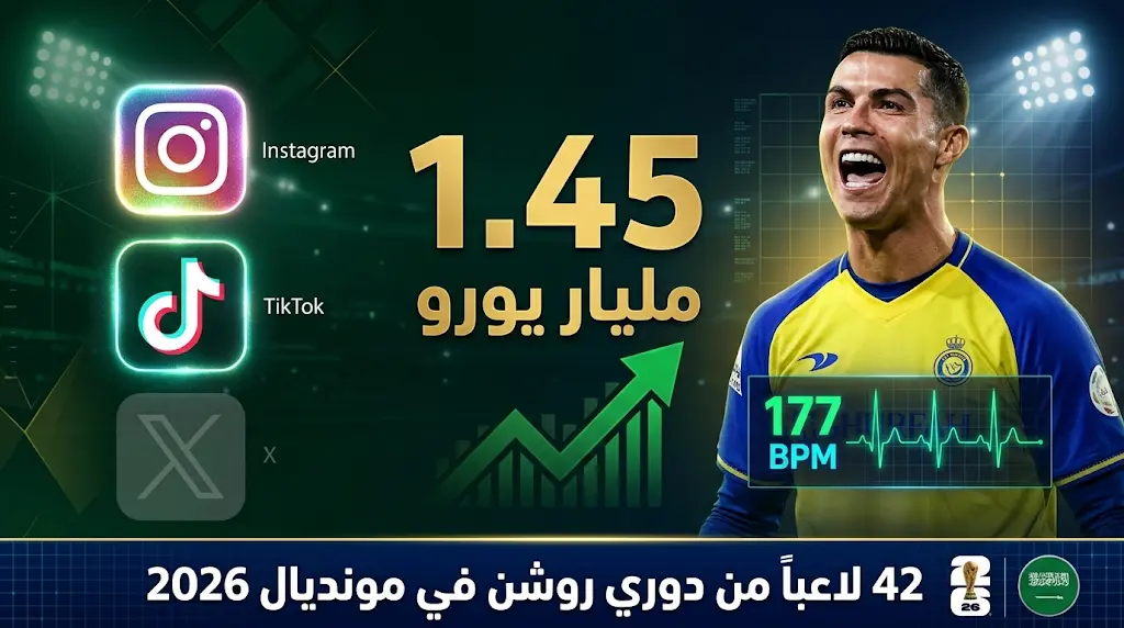 قفزة تاريخية في القيمة السوقية لدوري روشن السعودي وحضور مونديالي غير مسبوق لـ 42 لاعباً في 2026